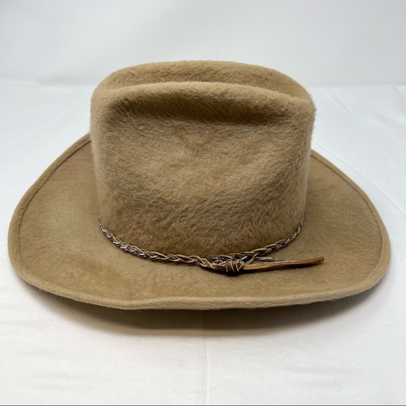 Rare Vintage Disney World Parks Wool Tan Frontiersman Brimmed Hat - Picture 4 of 10